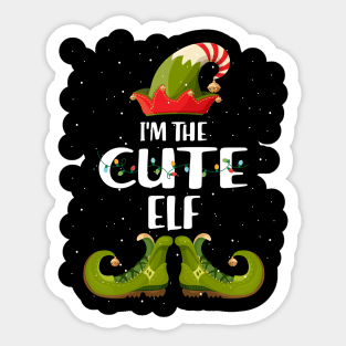 Im The Cute Elf Christmas Sticker